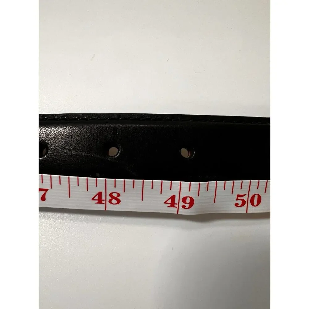 LL Bean Men’s Black Full Grain Leather Belt Made‎ in USA Sz 45”-49” Classic
